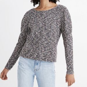 Madewell Black & Pink Multicolored Nubby Knit Top